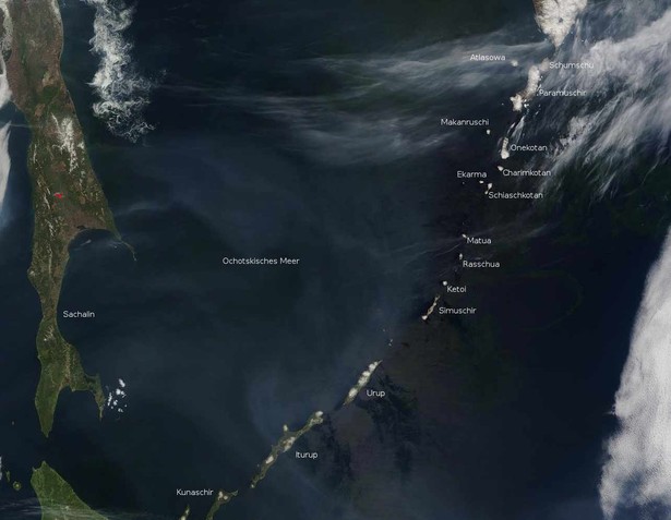 Wyspy Kurylskie, Fot. MODIS Rapid Response Project at NASA/GSFC