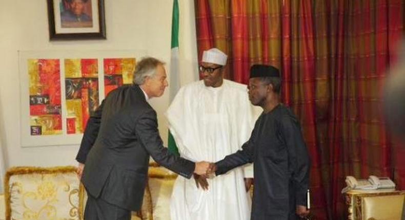 President-elect, Muhammadu Buhari, Vice President-elect, Yemi Osinbajo meet with former British Prime Minister, Tony Blair