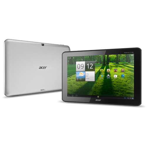 Acer Iconia Tab A700 (1940 zł)
Tablet z systemem operacyjnym Android 4.0.4 oraz wyświetlaczem o przekątnej 10,1 cala i rozdzielczości 1920 x 1200 pikseli. Wyposażony w procesor Nvidia Tegra 3 oraz 32 GB pamięci.