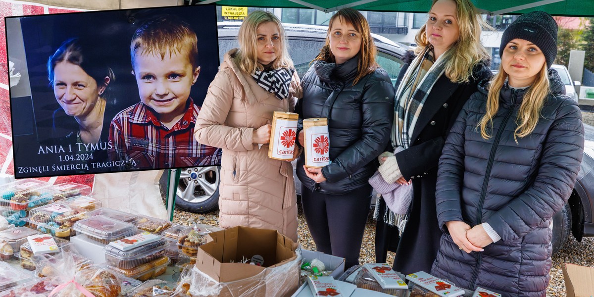 Organizatorki kiermaszu dla rodziny sołtysa z Mordarki. Od lewej Barbara Ryś, Sylwia Tąta Klaudia Bieda i Anna Mąka.