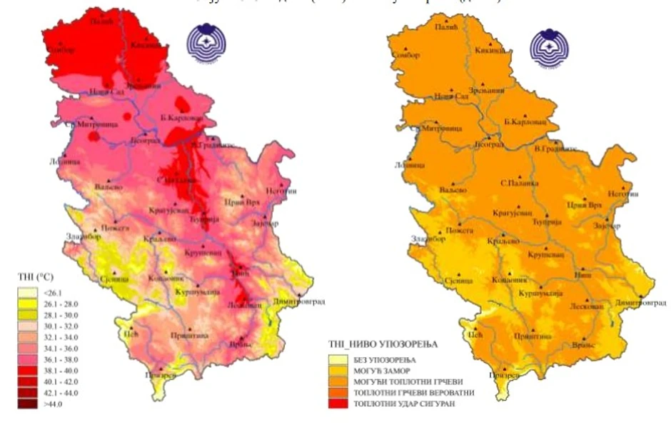 Indeks toplotnog stresa za četvrtak
