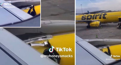 Pasażerka zobaczyła, co pracownik lotniska robi ze skrzydłem samolotu tuż przed odlotem. Zamarła