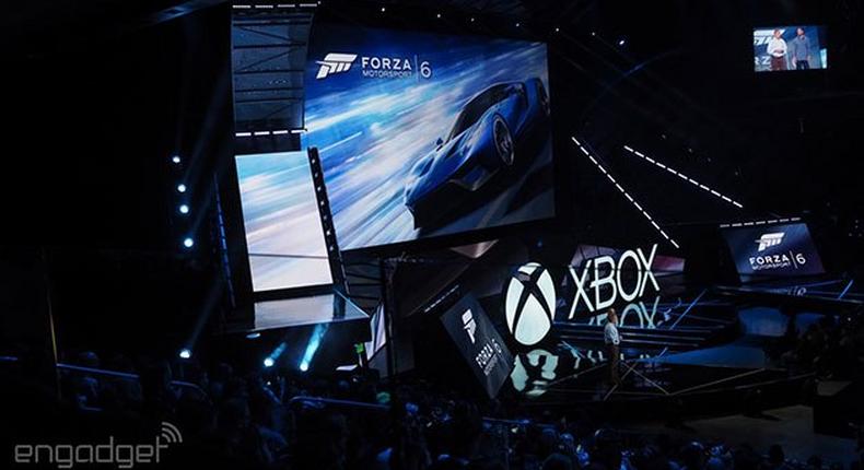 Forza 6 launch at the Microsoft E3 conference featuring the Ford GT. 