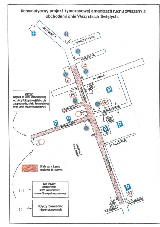 Zmiany w organizacji ruchu - Koszalin 2019 Wszystkich Świętych