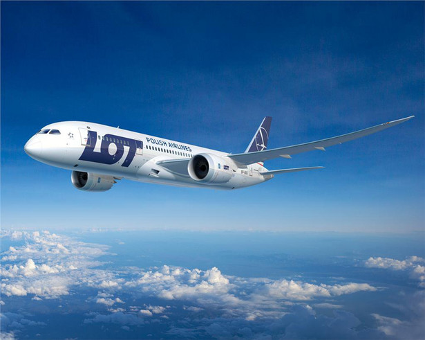 Wizualizacja Boeinga 787 w barawach Polskich Linii Lotniczych LOT