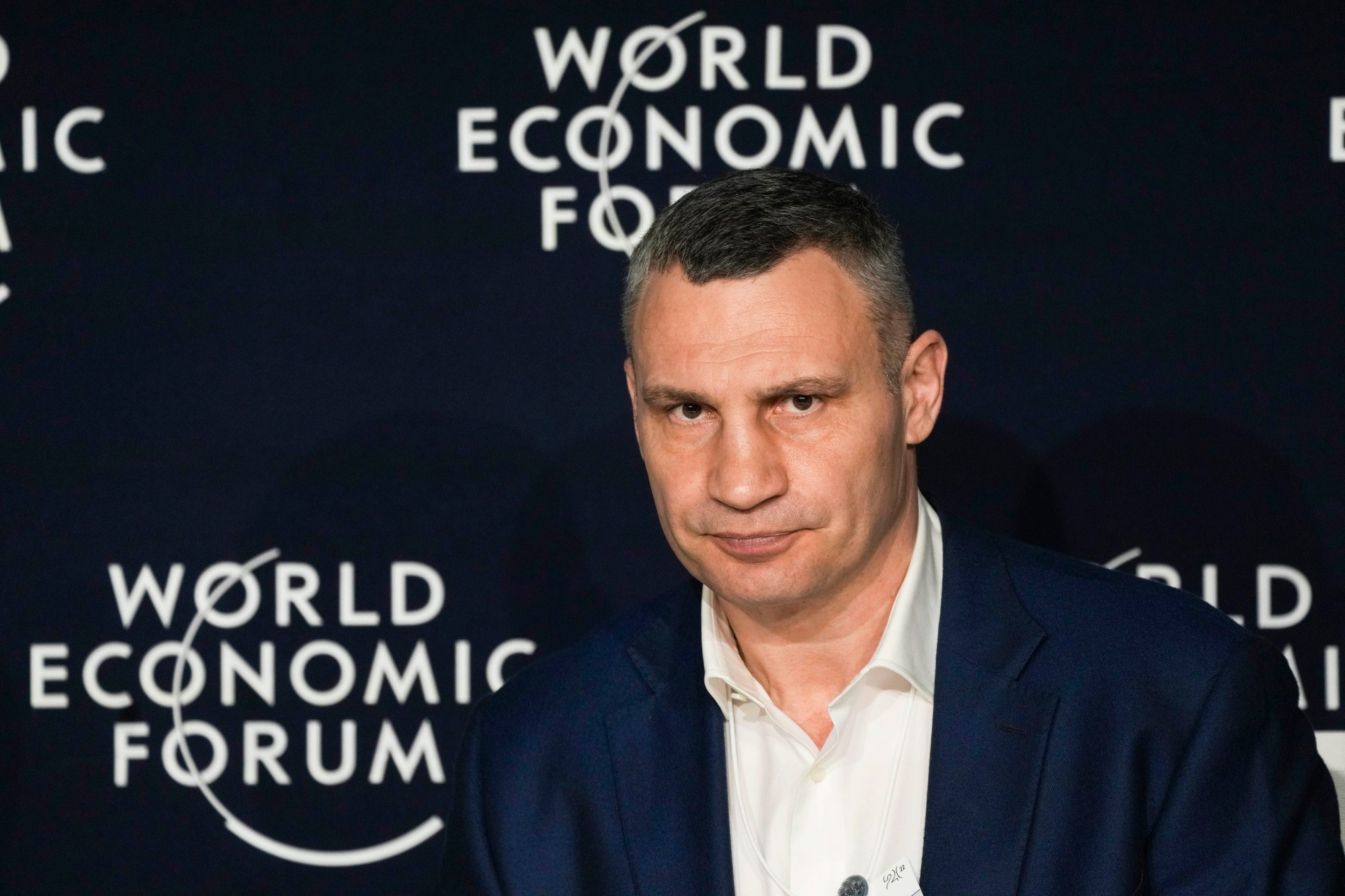 Starosta Kyjeva Vitalij Kličko počas 51. výročného zasadnutia  Svetového ekonomického fóra (WEF) vo švajčiarskom Davose.