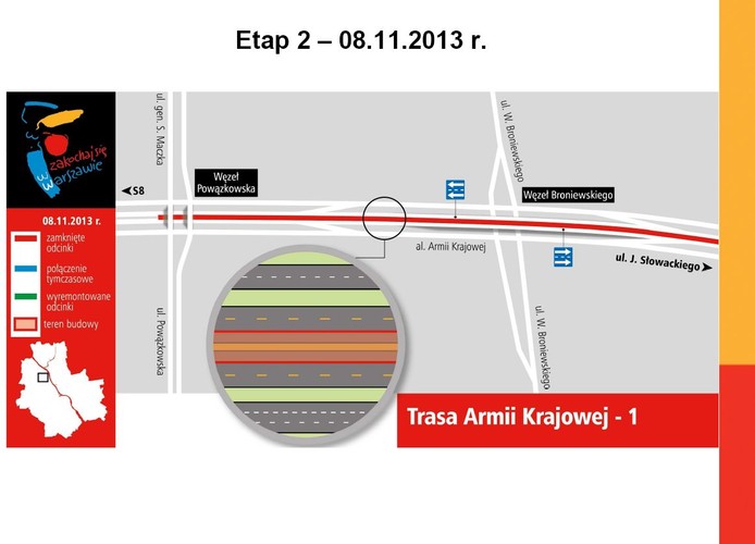Trasa Armi Krajowej w Warszawie do remontu