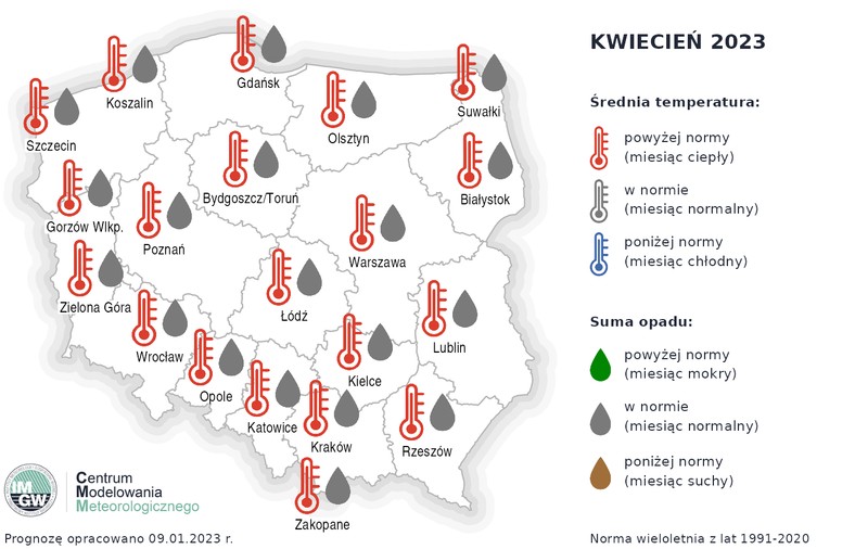 Od kwietnia zaczną dominować ciepłe masy powietrza