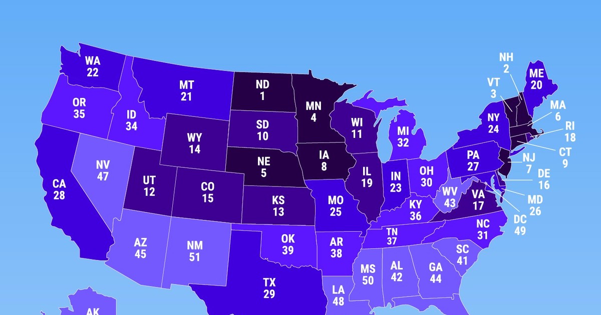 Animated map shows the best and worst states to raise your family