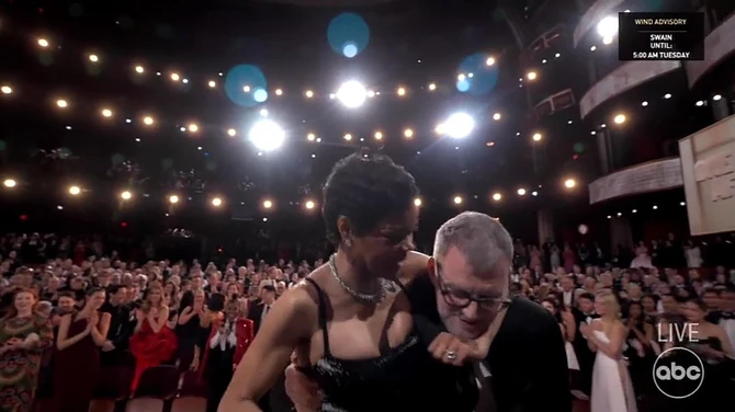 Tejana Tejlor i reditelj filma "One battle after another" Pol Tomas Anderson