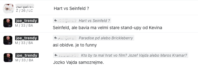 22 Komici, filmy a seriály