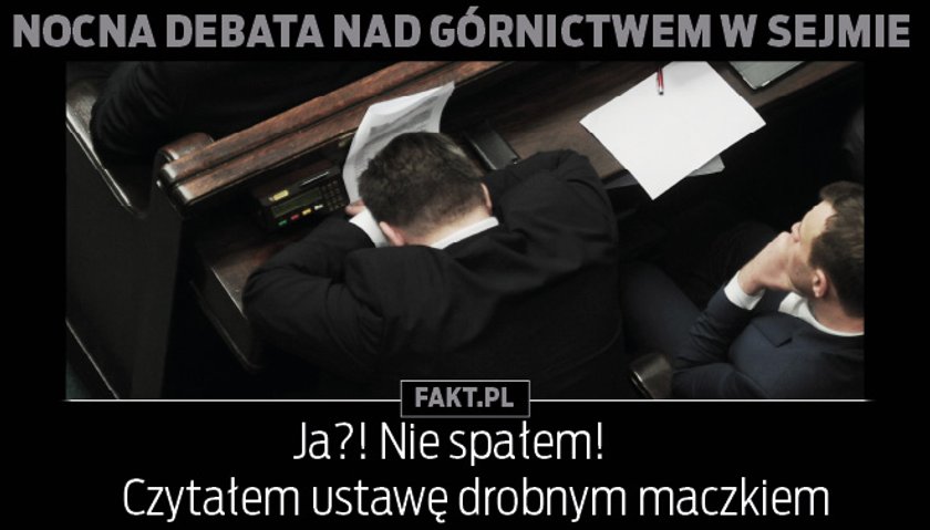 Nocna debata w Sejmie o górnictwie. MEMY