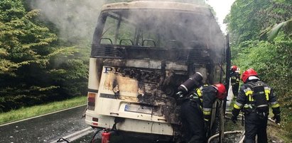 Zapalił się autobus. Pasażerowie zdążyli uciec