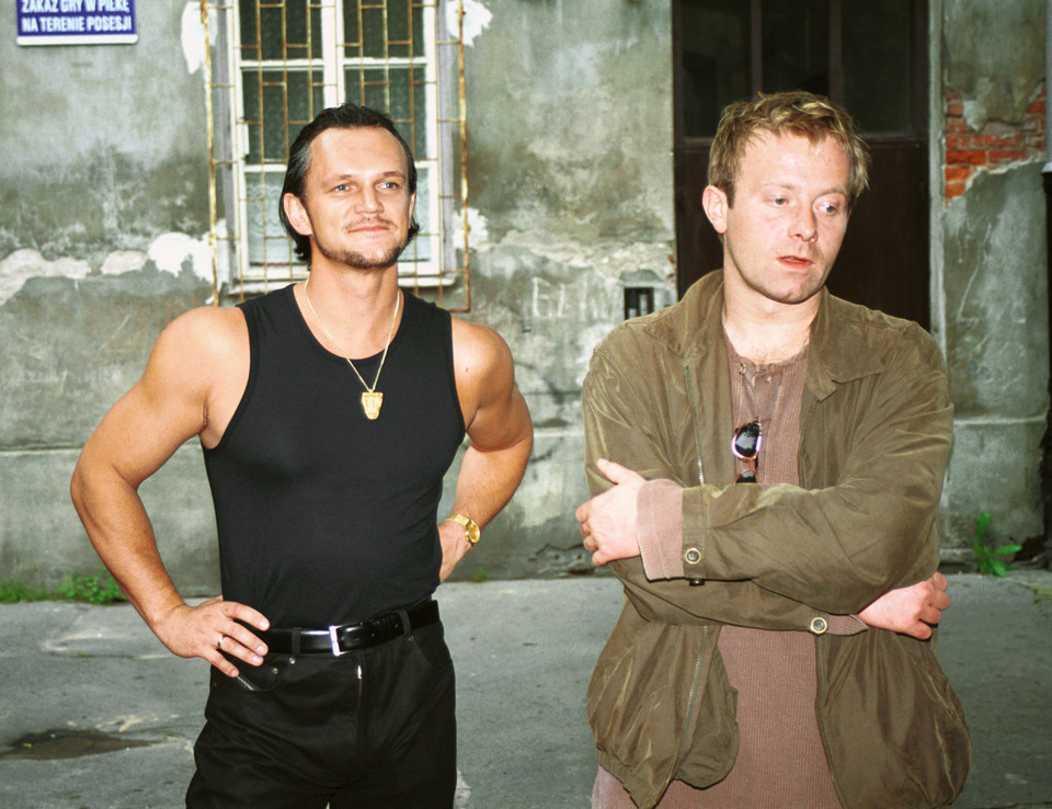Cezary Pazura i Olaf Lubaszenko na planie filmu "E=mc²" (2001)