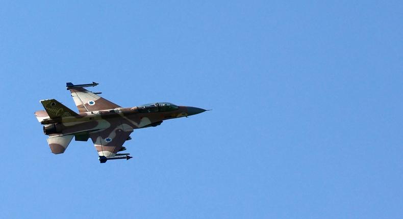 An Israeli F-16I fighter flew over the border area with south Lebanon on March 12, 2024.Jalaa Marey/Getty Images
