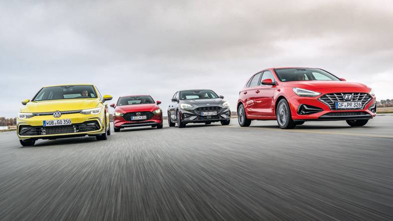 Ford Focus kontra Mazda 3, Hyundai i30 i Volkswagen Golf