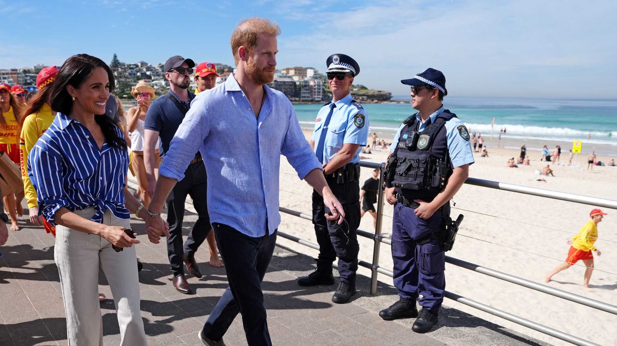 Britský princ Harry a jeho manželka Meghan počas návštevy Austrálie. 