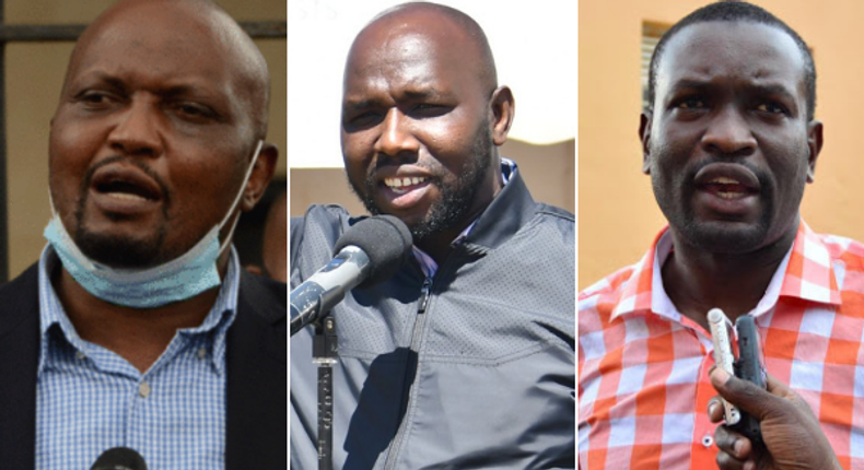 Gatundu South MP Moses Kuria, Elgeyo Marakwet Senator Kipchumba Murkomen and ODM Secretary-General Edwin Sifuna