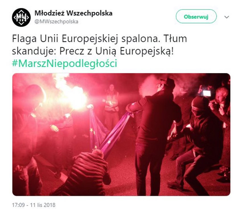 Młodzież Wszechpolska doniosła na siebie