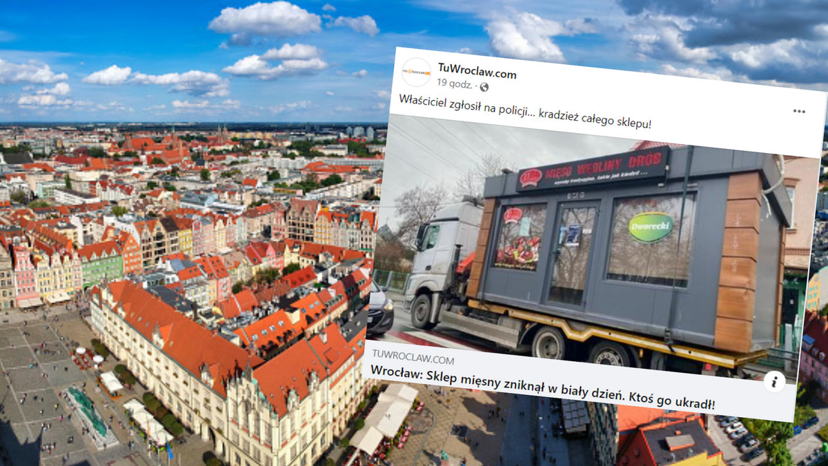 Wrocław. W biały dzień ukradli cały sklep. Podjechali dźwigiem