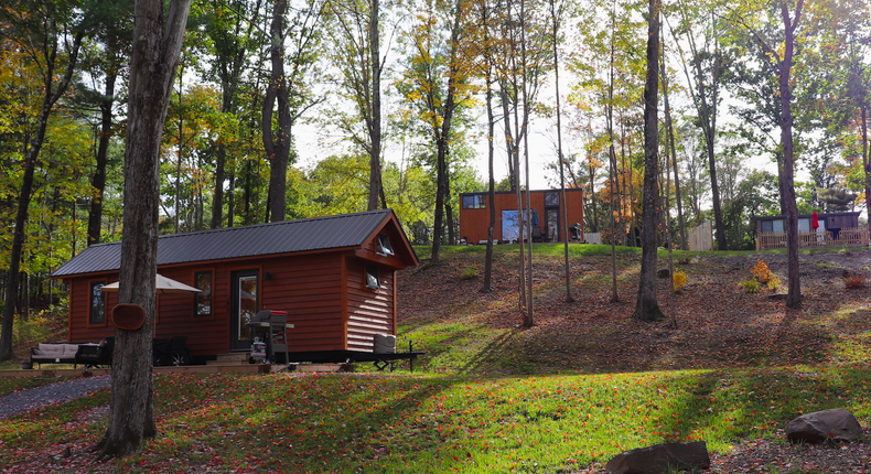 Think Big! A Tiny House resort consists of eight houses. The resort's owners, Margie and Melissa, work with ESCAPE Homes to design the tiny houses themselves.