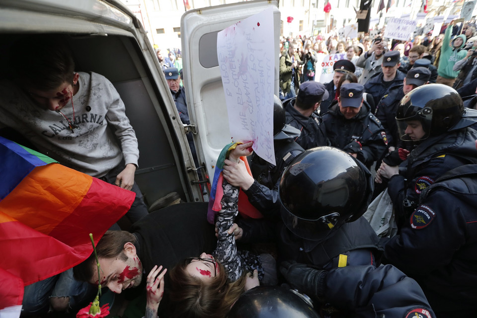 RUSSIA LABOUR DAY (May Day demonstration in St. Petersburg)