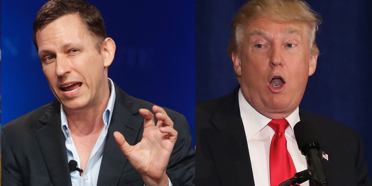 Peter Thiel and Donald Trump.