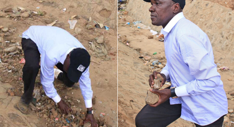 Ex-Senator Boni Khalwale's tweet day after photos of him holding stones in Kibra went viral 