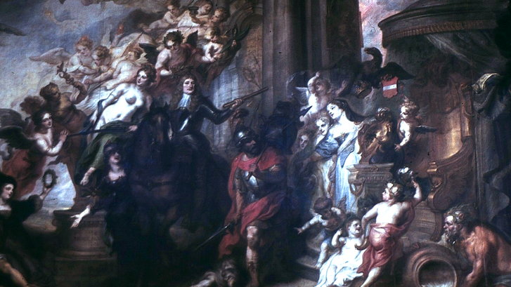 Alegoria pokoju w Oliwie, obraz autorstwa Theodoora van Thuldena - domena publiczna