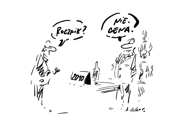 Wino / rys. Henryk Sawka