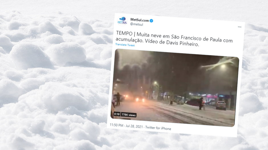 W Brazylii spadł śnieg