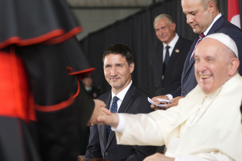 Ceremonia powitania papieża Franciszka w Kanadzie 