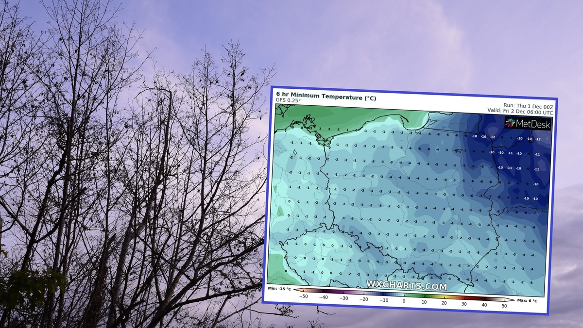 Pogoda na dziś, 1 grudnia. Mroźna zima coraz bliżej. W nocy nawet -10 st. C