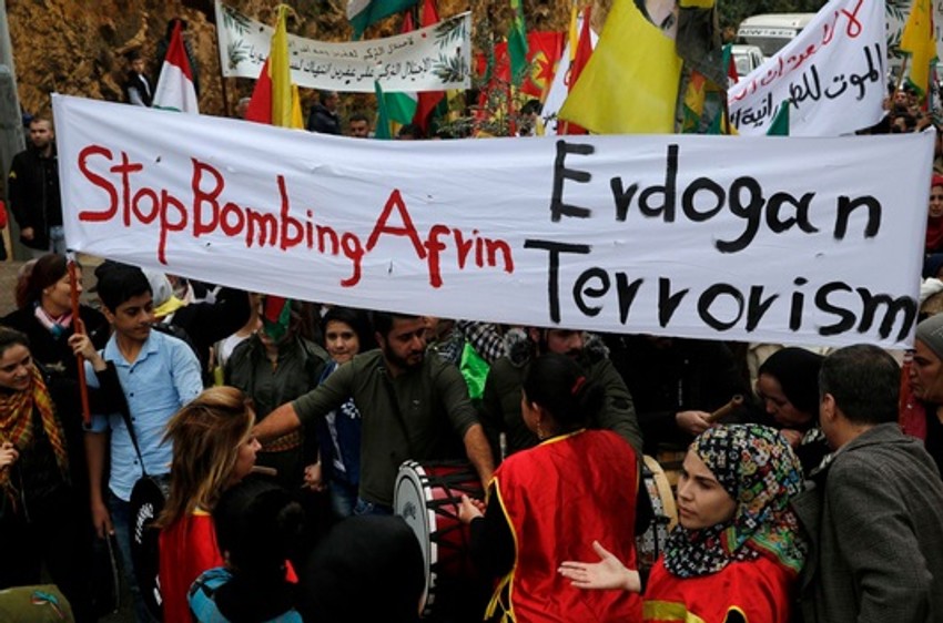 Protest Kurda zbog turske vojne akcije u Afrinu