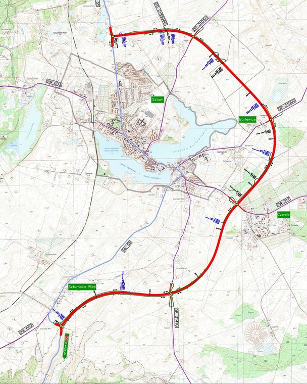 Obwodnica Sztumu - wybrany wariant