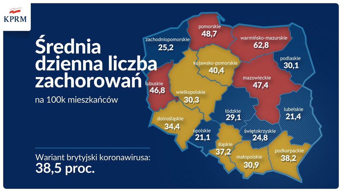 Zaostrzone zasady bezpieczeństwa w województwach o najwyższej liczbie zachorowań