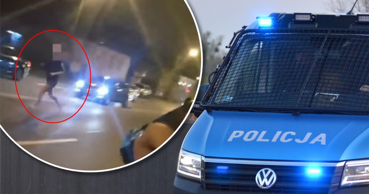 Biegała między samochodami z wielkim nożem. Ujawniono nagranie z policyjnej akcji