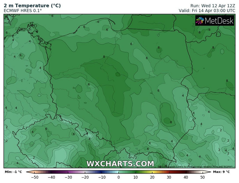 Poranek przyniesie umiarkowaną temperaturę