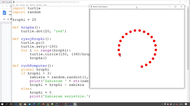 Program w języku Python wykorzystujący moduł turtle