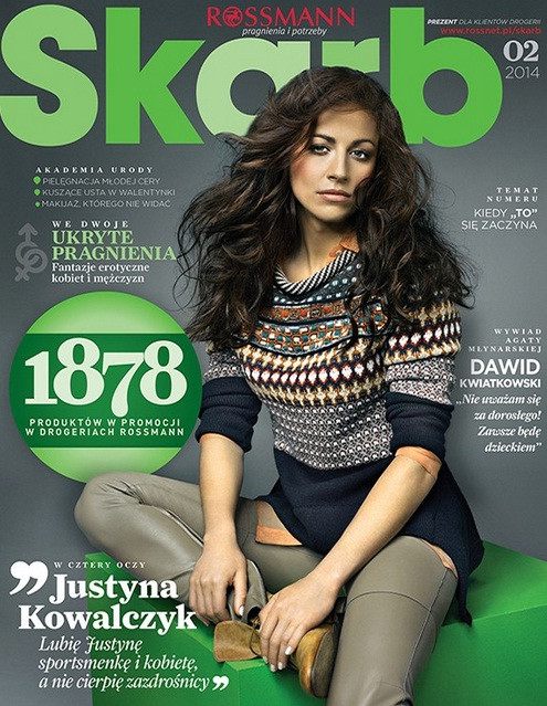 Justyna Kowalczyk na okładce magazynu "Skarb"