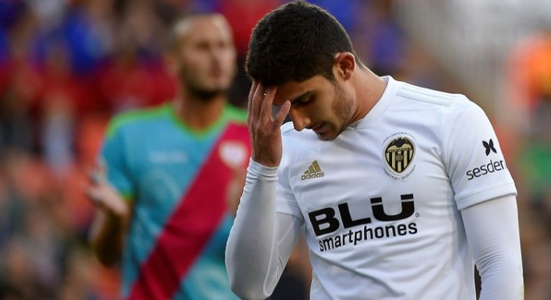 Valencia's Portuguese midfielder Goncalo Guedes (pictured November 2018), who joined from Paris Saint-Germain in the 2017 close-season, has been struggling with a pubalgia, commonly known as a sports hernia