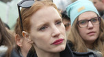 Jessica Chastain na Międzynarodowym Strajku Kobiet