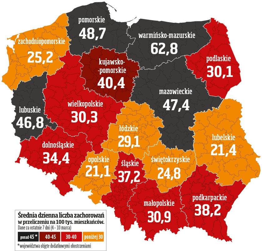 Wskaźniki zakażeń rosną