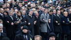 UKRAINA KIJÓW PREZYDENT KOMOROWSKI ROCZNICA MAJDANU (Arsenij Jaceniuk, Petro Poroszenko, Bronisław Komorowski, Joachim Gauck, Donald Tusk, Dalia Grybauskaite)