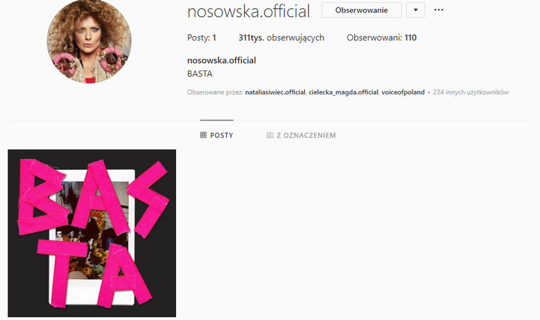 Kasia Nosowska na Instagramie