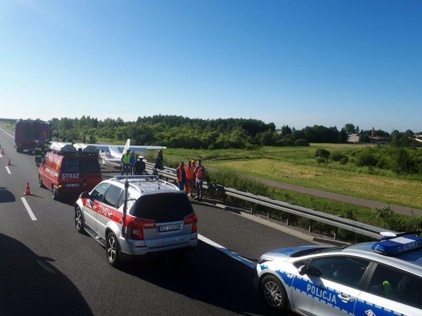 Awaryjne lądowanie awionetki na autostradzie A4 pod Rzeszowem