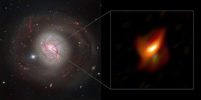 Galaktyka Messier 77 uchwycona z użyciem VLTI