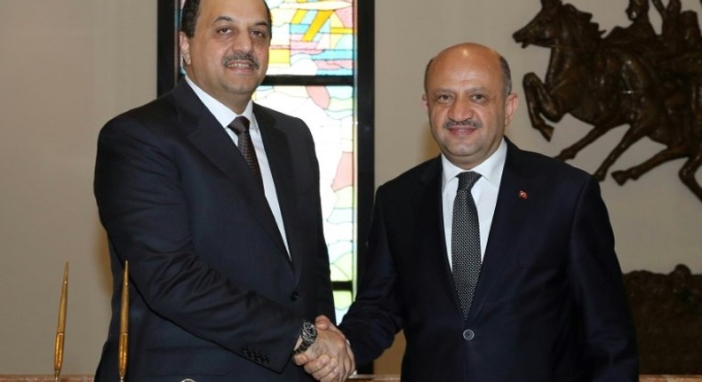 Turkish Defence Minister Fikri Isik (R) and Qatari counterpart Khalid bin Mohammed al-Attiyah held talks in Ankara. Turkey has stood by Doha throughout the Gulf crisis