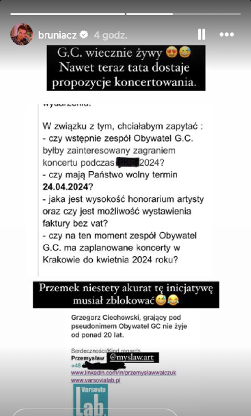 Bruno Ciechowski pokazał zaskakującą wiadomość.