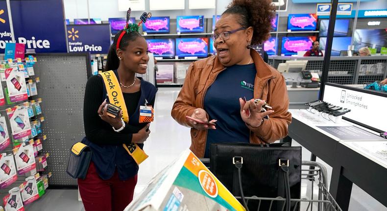 Walmart employee shopper